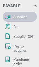 Payable menu options